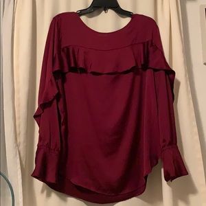 Burgundy silk blouse